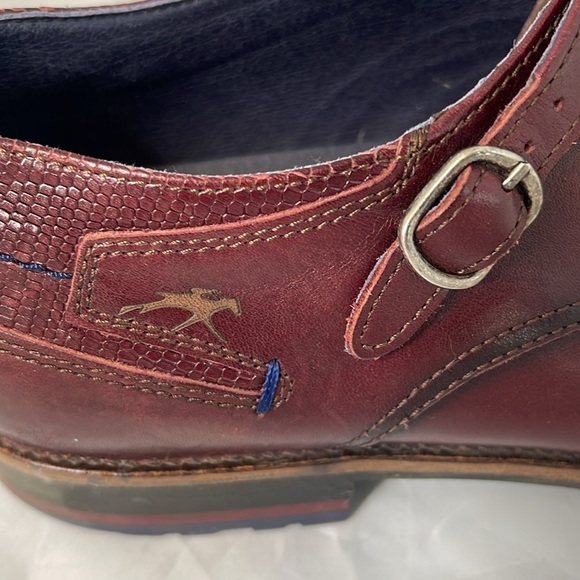 FLUCHOS Huellas Monk Strap Burgundy Cap Toe F0279 Genuine Leather Spain 43 EU - Picture 3 of 14